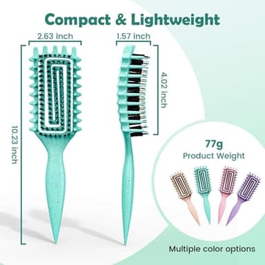 Curl Defining Brush, Curly Hair Brush Defining with Side Gear for Combing, Shaping, and Styling Curly Hair, Lightweight Candy Brush Suitable for All Wet or Dry Hair Types for Women and Men - Image 7