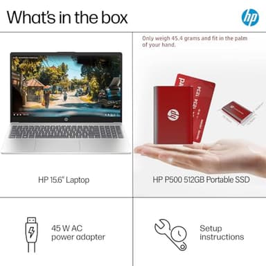 HP 15.6 HD Touchscreen Laptop | 10-Core Intel Core i5-1235U | Intel Iris Xe Graphics | 16GB RAM | 1TB SSD (512GB PCIe SSD withHP P500 512GB Portable SSD) | Wi-Fi 6E | Win 11 Pro (Renewed) - Image 6