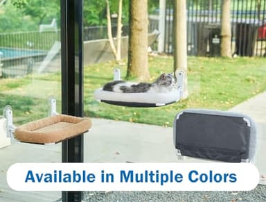 Zakkart Foldable Cat Hammock for Window - Cordless, Machine Washable Bed, Robust Metal Frame & ABS Brackets - Cat Window Perch for Large Cats and Kitten (Brown Bolster Bed, Large) - Image 6