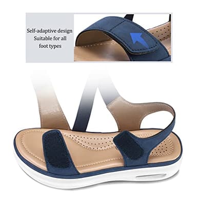 mysoft Women's Summer Walking Sandals Air Cushion Support Platform Ankle Strap Shoes Comfortable Casual Wedge Sandals - Image 6