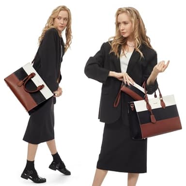 LOVEVOOK Laptop Tote Bag for Women, 15.6 Inch Work Bags, Waterproof Computer Bags with Clutch Purse, Large Capacity Messenger Bag for Teacher College Business Office - Image 8