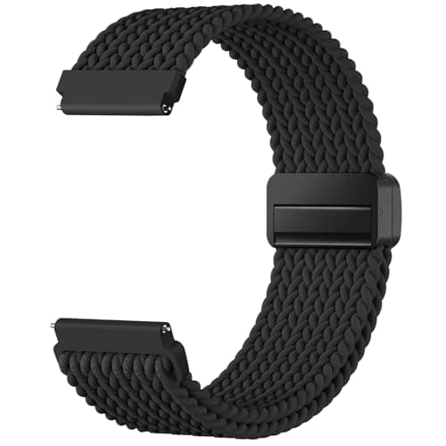 DaQin 20mm Magnetic Braided Band Compatible with Garmin Vivoactive 5 Watch Bands/Vivoactive 6/Vivoactive 3, Stretchy Nylon Strap for Garmin Sq/Sq 2/Venu 2 Plus/Forerunner 165/55/245/Amazfit Active 2 - Image 1
