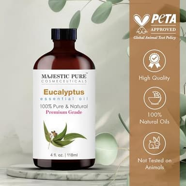 Majestic Pure Eucalyptus Essential Oil with Glass Dropper - Huge 4 Fl Oz - 100% Pure and Natural Eucalyptus Oil - Premium Grade Essential Oils for Diffuser, Aromatherapy, Soap and Candle Making - Image 7
