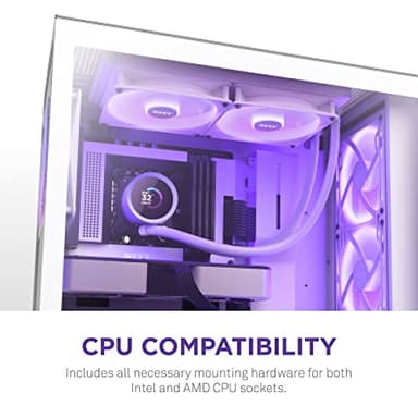 NZXT Kraken 280 RGB - RL-KR280-W1-280mm AIO CPU Liquid Cooler - Customizable 1.54" Square LCD Display for Images, Performance Metrics - High-Performance Pump - 2 x F140 RGB Core Fans - White - Image 9
