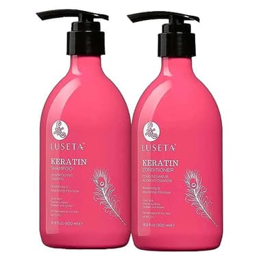 Luseta Keratin Shampoo and Conditioner for Color Treated Damaged & Dry Hair, Keratin Hair Treatment for Smoothing& Nourishing, Free of Sulfates, Paraben and Gluten 2 X 16.9Oz - Image 1