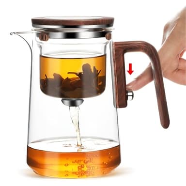 Enchanti Tea Pot - 800ml/27.1oz Witchcraft Magic Glass Teapot, Magnetic Water Separation Design, Borosilicate Infuser Pot with Strainer for Loose Leaf & Herbal Teas, Ideal for Tea Maker - Image 1
