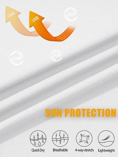 Shirts for Men with Designs 1/4 Zip Up Sun Protective Quarter Zip Shirt UPF 50+ Fishing Shirts Rash Guard Long Sleeve Shirts White - Image 5