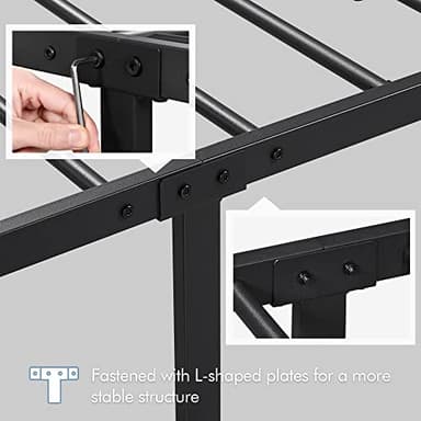 Yaheetech Twin Bed Frame Metal Platform Bed Frame Mattress Foundation with Spindle Headboard & Footboard/No Box Spring Needed/14 Inch Underbed Storage/Firm Support & Easy Set up Structure, Black - Image 6