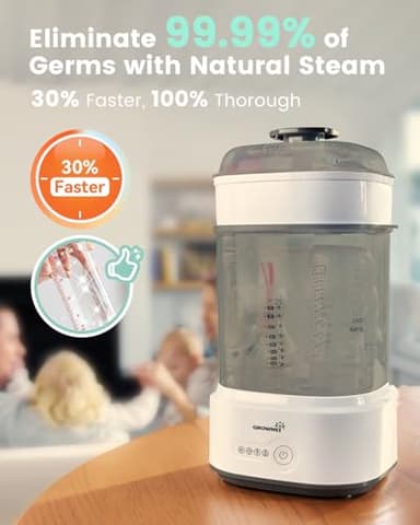 Bottle Sterilizer and Dryer, Compact Electric Steam Baby Bottle Sterilizer (Esterilizador de Biberones), Bottle Sanitizer for Baby Bottles, Pacifiers, Pump Parts Black - Image 4