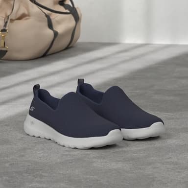 Skechers Women's Go Walk Joy Sneaker-5Gen Cushioning, Air-Cooled GOGA Mat, Breathable Mesh Upper Sneaker, Navy/White, 5 Wide - Image 2