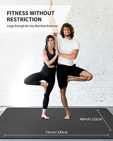 CAMBIVO Large Yoga Mat for Men and Women 1/3 & 1/4 Inch Thick, 72" x 48" Extra Wide Workout Mat, Exercise Fitness TPE Mat for Home Gym, Yoga, Pilates, Workout,Stretching,Meditation (Barefoot Exercise) - Image 8
