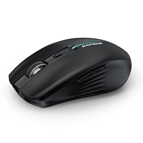 RAPIQUE Bluetooth Wireless Mouse - (BT1/BT2+USB) Tri-Mode High Performance, Rechargeable, Quiet Click, Multi-Device Compatibility for Laptop, Computer, MacBook, Tablet, PC (Black) - Image 1