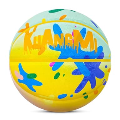 Kuangmi Painting Kids Basketball, Youth Size 5(27.5"), for Junior Children Boys Girls Indoor & Outdoor - Image 1