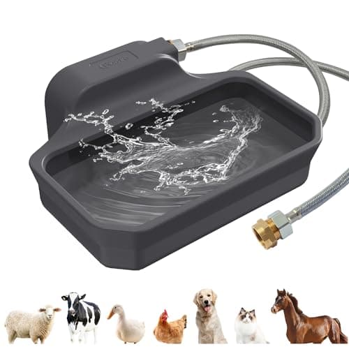 FICUSWIN 135OZ Automatic Water Dispenser for Large Dogs Patented Outdoor Dog Water Bowl Dispenser Automatic Dog Feeder Fit 3/4'' GHT Faucet Dog Waterer Include Water Hose Extra-Large Drinking Area - Image 1