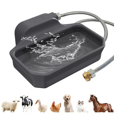 FICUSWIN 135OZ Automatic Water Dispenser for Large Dogs Patented Outdoor Dog Water Bowl Dispenser Automatic Dog Feeder Fit 3/4'' GHT Faucet Dog Waterer Include Water Hose Extra-Large Drinking Area - Image 1