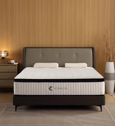 KOANTTI Full Size Mattresses,10 Inch Hybrid Full Mattress in a Box with Memory Foam & Individual Pocket Spring for Edge Support,Pressure Relief,Medium Firm White Full Mattress,CertiPUR-US. - Image 2