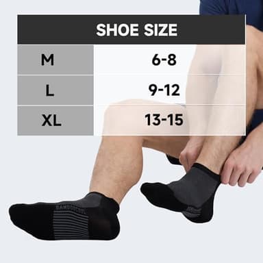 BAMBOO COOL Men's Ankle Socks Athletic Cushioned Moisture Wicking, Running Socks Arch Support Breathable, Heel Tab 8 Pack - Image 7