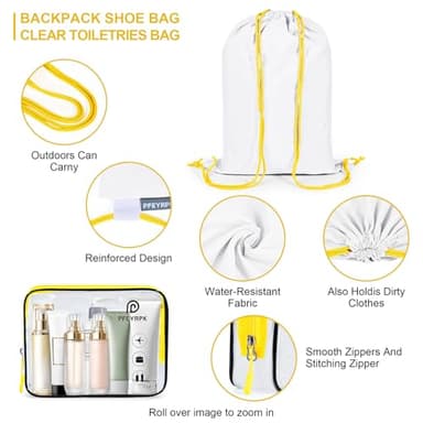 PFEYRPK 7 Set Compression Packing Cubes Packing Organizer for Travel,Travel Accessories for Carry on Luggage Suitcase Backpack Expandable Organizers(White) - Image 6