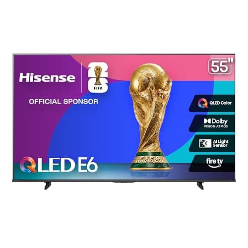 Hisense 55" E6 Cinema Series QLED 4K UHD Smart Fire TV (55E6QF, 2025 Model) - QLED, AI Light Sensor, Dolby Vision · Atmos, Voice Remote with Alexa, Motion Rate 120, HDR 10+ Adaptive, Game Mode Plus - Image 1