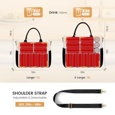 LOVEVOOK Insulated Lunch Bag Women,Wide Opening Adult Lunch Box Women,Large Leakproof Cooler Bag for Work Picnic Beach Family College,Lunch Teacher Tote Bag with Adjustable Shoulder Strap Cup Holder - Image 5