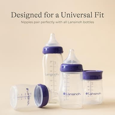 Lansinoh Anti-Colic Baby Bottles for Breastfeeding Babies, 5 Ounces, 4 Count, Includes 4 Slow Flow Nipples, Size S - Image 7