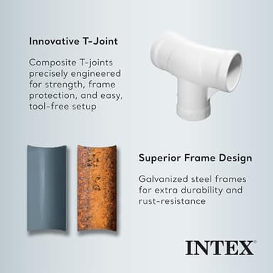 Intex 26723EH Prism Frame Premium Above Ground Swimming Pool Set: 15ft x 42in – Includes 1000 GPH Cartridge Filter Pump – Removable Ladder – Pool Cover – Ground Cloth - Image 5