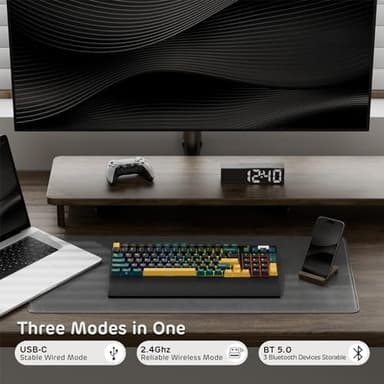 RK ROYAL KLUDGE RK96 RGB Limited Ed, 90% 96 Keys Wireless 3-Mode BT5.0/2.4G/USB-C Hot Swappable Mechanical Keyboard w/Wrist Rest, Volume Control, Software, Massive Battery, RK Viridian Switch - Image 3