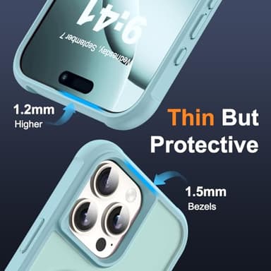 SKYLMW Compatible with iPhone 16 Pro Max Case with Invisible Magnetic O-Ring Stand Military-Grade Translucent Case for iPhone 16 ProMax 6.9" [Compatible with Mag-Safe][Great Grip Feeling], Blue - Image 6