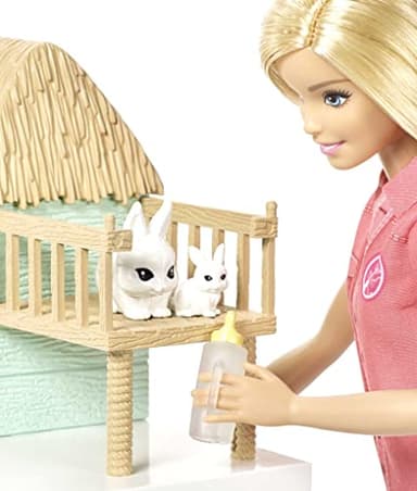 Barbie Vet Doll & Playset, Animal Rescuer Theme with 8 Wildlife Figures, Treehouse, Care Station, Rope Bridge & Accessories - Image 3