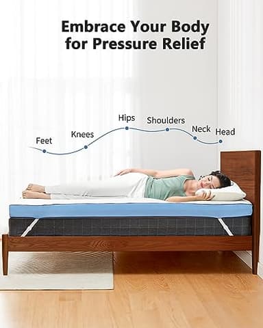 PERLECARE 4 Inch Firm Mattress Topper Queen, Cooling Gel-Infused & Bamboo Charcoal Memory Foam Bed Topper for Pressure Relief, High-Density Mattress Pad with Removable Cover, CertiPUR-US Certified - Image 3