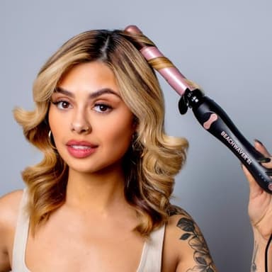 The Beachwaver Co. B1 Rotating Curling Iron - Automatic 1" Ceramic Curling Iron - Easy-to-Use Spinning Wand for Long-Lasting Waves, Auto-Shut Off, Travel-Friendly, Dual Voltage (BW160), Midnight Rose - Image 4