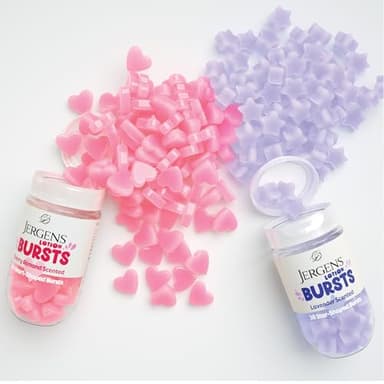 Jergens Cherry Almond Lotion Bursts, Squishy Heart-Shaped Moisturizer Bursts, Lotion Gifts for Teens, 38 Ct - Image 7