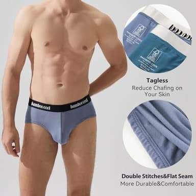 BAMBOO COOL Men's Underwear Briefs Soft Breathable Briefs Underwear Contour Pouch No Fly Men's Briefs - Image 2