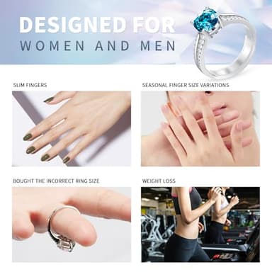 Ring Sizers for Loose Rings - 8 Pack Invisible Guards Resizer for Men and Women, Use 8 Width Sizes Easy-Clip Ring Adjuster, Spacers & Tighteners, Fit Almost Any Rings, Fits Bands Width to 1-8mm - Image 8