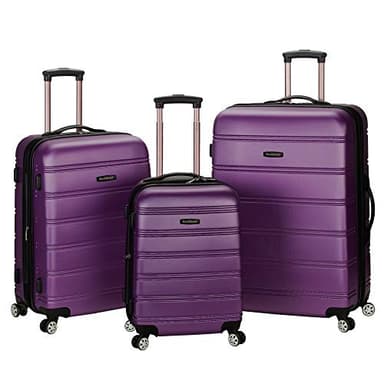 Rockland Melbourne Hardside Expandable Luggage with Spinner Wheels, Purple, 3-Piece Set (20/24/28) - Image 1