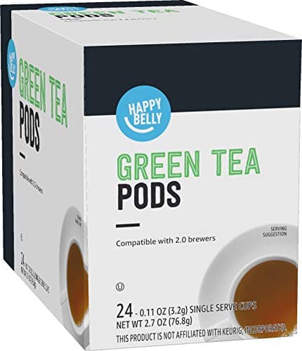 Happy Belly Tea Pods Compatible with 2.0 K-Cup Brewers, Green Tea, 24 Count (Previously Solimo) - Image 1