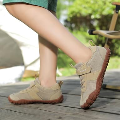 KUBUA Kids Barefoot Shoes Boys Girls Sneakers Lightweight Comfortable Tennis Shoes for School Gym Athletic Hiking Beige 6 Big Kid - Image 7