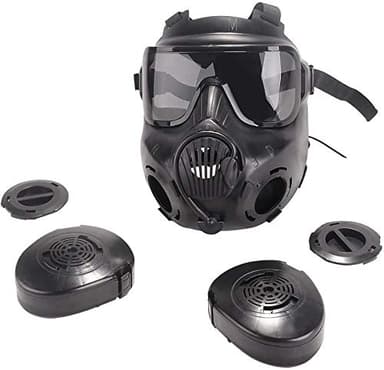 M50 Airsoft Protective Gas Mask Tactical, Full Face Eye Protection Goggles Dummy Toxic Skull Gas Mask with Filter Fans for BB Gun Game Cosplay Halloween Masquerade Costume Props, No Anti-Gas Function - Image 3