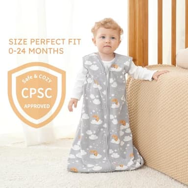 Yoofoss Baby Sleep Sack 6-12 Months Wearable Blanket for Babies 100% Organic Cotton 2-Way Zipper TOG 0.5 Toddler Sleeping Sack 3 Pack, Comfy Lightweight Sleep Sacks - Image 7