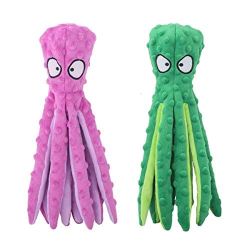 CPYOSN Dog Squeaky Toys Octopus - No Stuffing Crinkle Plush Dog Toys for Puppy Teething, Durable Interactive Dog Chew Toys for Small, Medium and Large Dogs Training and Reduce Boredom, 2 Pack - Image 1