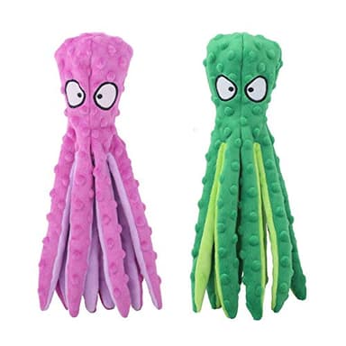 CPYOSN Dog Squeaky Toys Octopus - No Stuffing Crinkle Plush Dog Toys for Puppy Teething, Durable Interactive Dog Chew Toys for Small, Medium and Large Dogs Training and Reduce Boredom, 2 Pack - Image 1