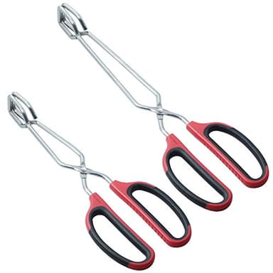 HINMAY Stainless Steel Scissor Tongs 10-Inch and 12-Inch Set, Set of 2 - Image 1