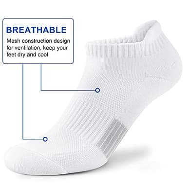 Amutost Ankle Socks Womens Athletic Running Comfort No Show Low Cut Cushioned 6 Pairs - Image 4