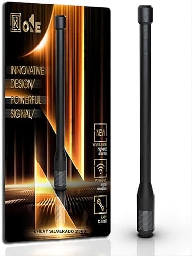 KEYO1E New Carbon Fiber Antenna Compatible with 2006-2026 Chevy Silverado 2500/7.9 Inches Flexible Sturdy Rubber Antenna Replacement/Internal Copper Coil for Enhanced Reception - Image 1