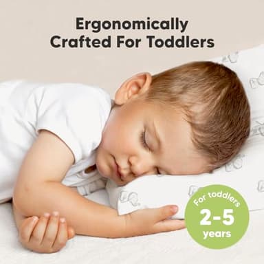 Toddler Pillow with Pillowcase - 13x18 My Little Dreamy Kids Travel Bed Pillows for Sleeping, Organic Cotton Small Pillowcase, Soft & Breathable, Machine Washable, Toddlers 2-5 Years Old (Elly) - Image 2