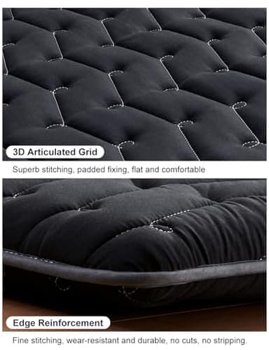 Premium Foam 3.2" Thick Japanese Futon Floor Mattress - Twin Size 39"x80" 100% High-Density Foam,Comfortable Sleeping Pad,Tatami Mat for Dorm,Bedroom or Guest Room，Boys Girls Dormitory Pads(Black) - Image 4