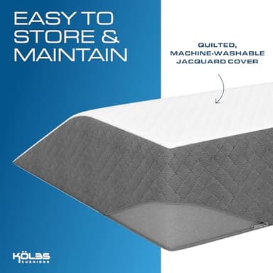 Kolbs Bed Wedge Pillow Chic Jacquard Cover for Sleeping and Acid Reflux, Heartburn (Flat Top 7" Height) - Image 4