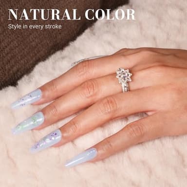 MelodySusie Jeweliver Gel Nail Polish, 0.5Fl Oz Light Blue Jelly Gel Polish Sheer Translucent Nude Soak Off UV LED Light Cure Spring Summer Colors Manicure Nail Art DIY at Home JM01 - Image 3