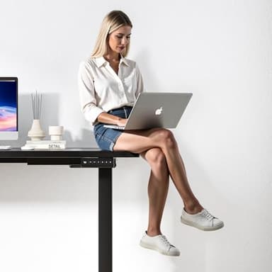 GallopFun Dual Motor Electric Standing Desk Frame for 40 to 90" Table Tops, 330lbs Weight Capacity,Ergonomic Standing Height Adjustable Base with Memory Controller,Black Frame Only - Image 5
