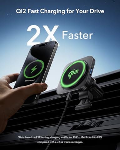 ESR for Qi2 15W MagSafe Car Mount Charger, Qi2-Certified MagSafe Car Charger, Air Vent/Dashboard Magnetic Wireless Phone Holder Mount for iPhone 17/16/15/14/13/12, Galaxy S25, Pixel 10, Fast Charging - Image 2